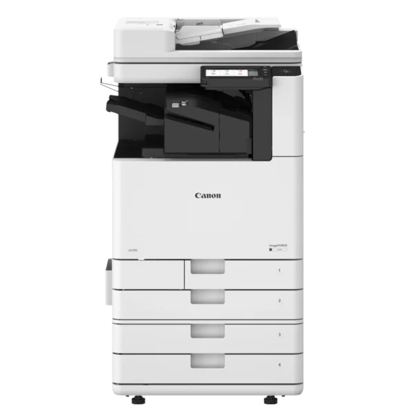 Drukarka Canon imageFORCE 4135 na dodatkowych kasetach z finisherem
